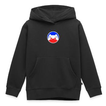 Gaming Logo - Kids Premium Organic Hoodie - black - Front - AI Model Kid Male (0cm)