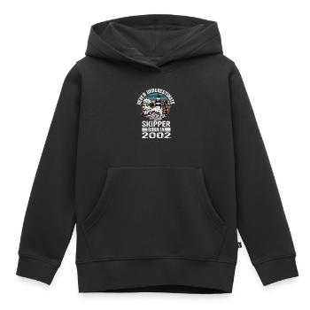 Never Underestimate Skipper né en 2002 - Sweat Premium à capuche enfant bio - noir - Devant - AI Model Kid Male (0cm)