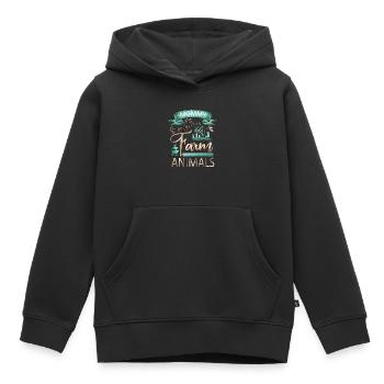 Mama, die Nutztiere liebt - Kuhschwein-Ziegenliebhaber - Kinder Premium Organic Hoodie - Schwarz - Vorne - AI Model Kid Male (0cm)