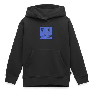 Kite Surfing, Kite Board, Lifestyle Vintage Design - Kids Premium Organic Hoodie - black - Front - AI Model Kid Male (0cm)