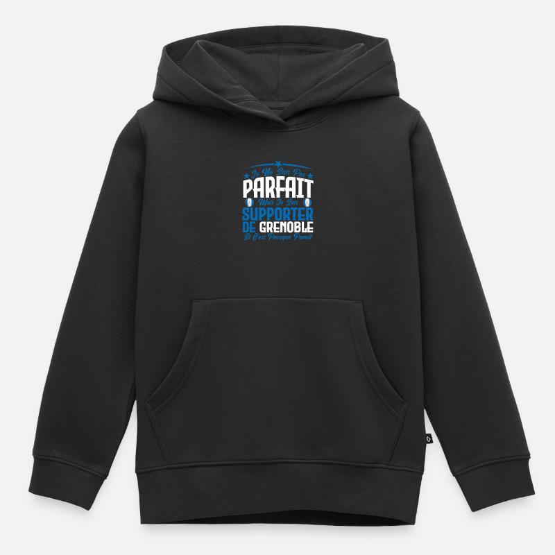 je ne suis pas parfait, supporteur de Grenoble. - Sweat Premium à capuche enfant bio - noir