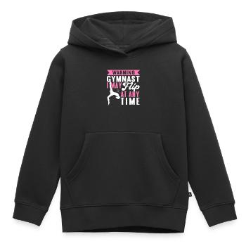 Acrobat Gymnastique Gymnastique Tumbling - Sweat Premium à capuche enfant bio - noir - Devant - AI Model Kid Male (0cm)