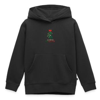 Moins de plus de gui de lundi symbole d’amour - Sweat Premium à capuche enfant bio - noir - Devant - AI Model Kid Male (0cm)