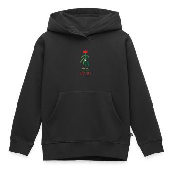 Nimm mich zu deinem Mistelzweig Symbol der Liebe Lustig - Kinder Premium Organic Hoodie - Schwarz - Vorne - AI Model Kid Male (0cm)