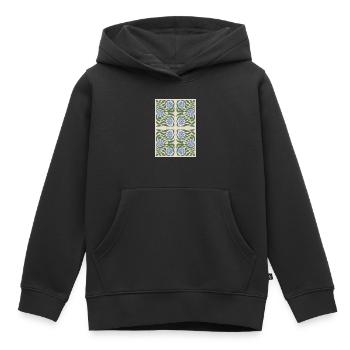 Art Nouveau, Arts & Crafts, Esthétique, Vintage-1900 - Sweat Premium à capuche enfant bio - noir - Devant - AI Model Kid Male (0cm)