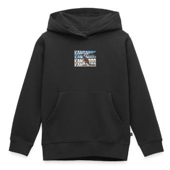 Kangourou - Sweat Premium à capuche enfant bio - noir - Devant - AI Model Kid Male (0cm)