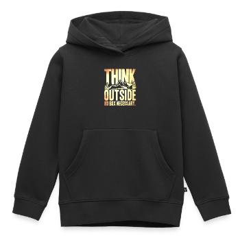Think Outside No Necessary - Kids Premium Organic Hoodie - black - Front - AI Model Kid Male (0cm)
