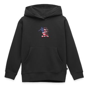 Équipe nationale des États-Unis - Sweat Premium à capuche enfant bio - noir - Devant - AI Model Kid Male (0cm)