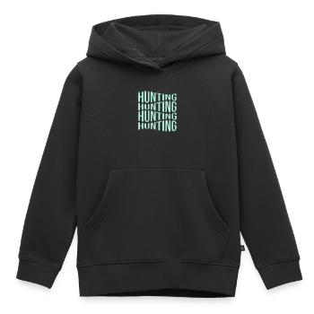 Chasser - Sweat Premium à capuche enfant bio - noir - Devant - AI Model Kid Male (0cm)