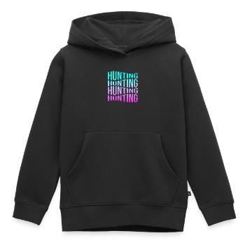 Chasser - Sweat Premium à capuche enfant bio - noir - Devant - AI Model Kid Male (0cm)