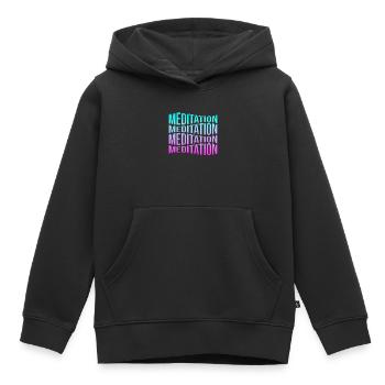 méditation - Sweat Premium à capuche enfant bio - noir - Devant - AI Model Kid Male (0cm)