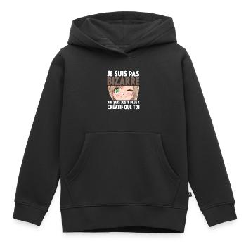 Je ne suis pas bizarre, je suis juste plus créatif - Sweat Premium à capuche enfant bio - noir - Devant - AI Model Kid Male (0cm)