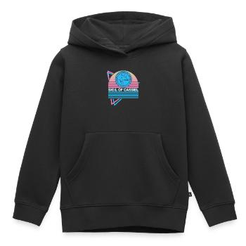 Sceau de Cassiel Archange Sceau Rétro - Sweat Premium à capuche enfant bio - noir - Devant - AI Model Kid Male (0cm)
