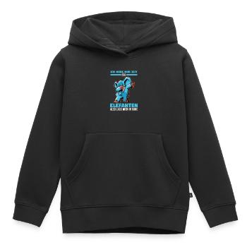 Dickhäuter Rüsseltier Elefant - Kinder Premium Organic Hoodie - Schwarz - Vorne - AI Model Kid Male (0cm)