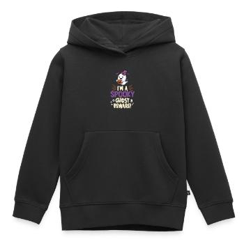 Je suis un fantôme effrayant Méfiez-vous - Sweat Premium à capuche enfant bio - noir - Devant - AI Model Kid Male (0cm)