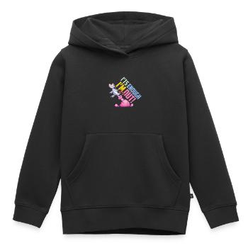 Licorne c’est assez dans le dehors - Sweat Premium à capuche enfant bio - noir - Devant - AI Model Kid Male (0cm)