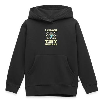 J’entraîne de minuscules humains Handball - Sweat Premium à capuche enfant bio - noir - Devant - AI Model Kid Male (0cm)