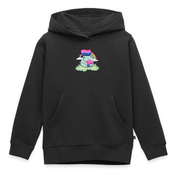 Bisexual Pride Bi Kawaii Frog Mushroom Bisexual Fl - Kids Premium Organic Hoodie - black - Front - AI Model Kid Male (0cm)