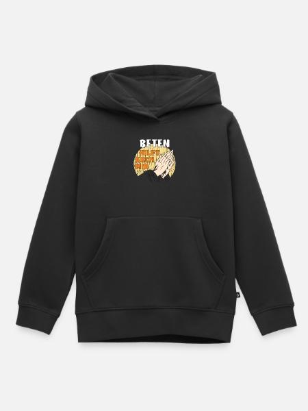 BETEN HILFT AUCH MIR - Kinder Premium Organic Hoodie - Schwarz