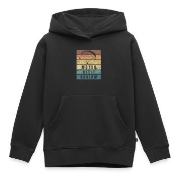 Parapente à moteur Parapente Pilote de vol - Sweat Premium à capuche enfant bio - noir - Devant - AI Model Kid Male (0cm)