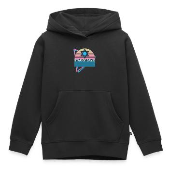 Étoile de David Rétro Juif - Sweat Premium à capuche enfant bio - noir - Devant - AI Model Kid Male (0cm)