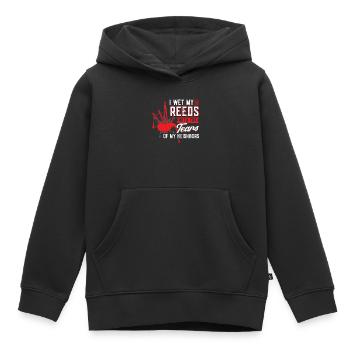 J’ai mouillé mes roseaux avec les larmes de mes voisins - Sweat Premium à capuche enfant bio - noir - Devant - AI Model Kid Male (0cm)