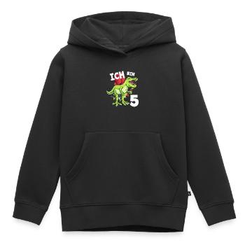 Ich bin 5 Jahre Dinosaurier 5. Geburtstag - Kinder Premium Organic Hoodie - Schwarz - Vorne - AI Model Kid Male (0cm)