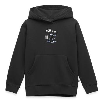 Ich bin 11 Jahre Eishockey Puck 11. Geburtstag - Kinder Premium Organic Hoodie - Schwarz - Vorne - AI Model Kid Male (0cm)