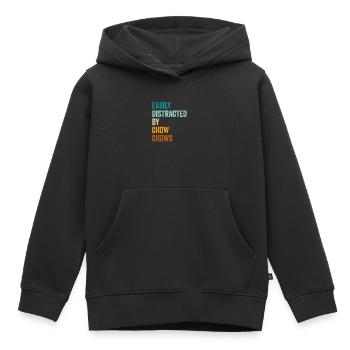 Leicht abgelenkt von Chow-Chows - Kinder Premium Organic Hoodie - Schwarz - Vorne - AI Model Kid Male (0cm)