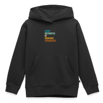 Facilement distrait par les schnauzers standard - Sweat Premium à capuche enfant bio - noir - Devant - AI Model Kid Male (0cm)