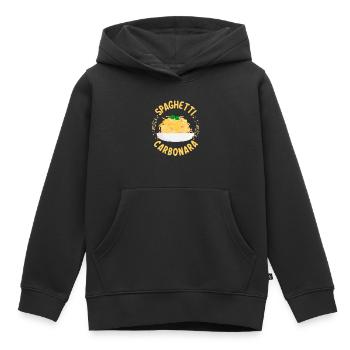 Spaghetti Carbonara | Amateurs de pâtes cuisiniers - Sweat Premium à capuche enfant bio - noir - Devant - AI Model Kid Male (0cm)