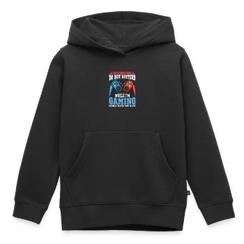 not disturb While Gaming - Kids Premium Organic Hoodie - black - Front - AI Model Kid Male (0cm)