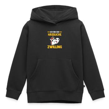 Zwillingsgeschwister Zwilling Zwillinge - Kinder Premium Organic Hoodie - Schwarz - Vorne - AI Model Kid Male (0cm)