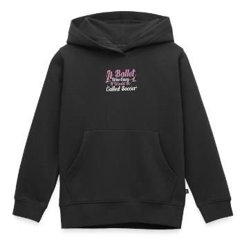 Ballet Ballet Danseuse Dance Floor Ballerina - Sweat Premium à capuche enfant bio - noir - Devant - AI Model Kid Male (0cm)