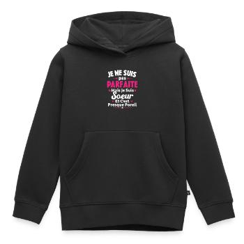je suis Soeur - Sweat Premium à capuche enfant bio - noir - Devant - AI Model Kid Male (0cm)