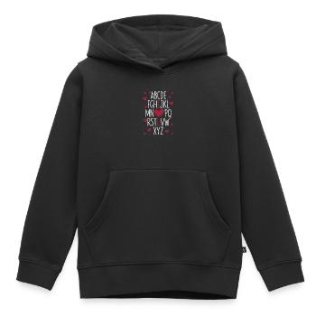 ABC Alphabet Ich liebe dich Englischlehrer - Kinder Premium Organic Hoodie - Schwarz - Vorne - AI Model Kid Male (0cm)
