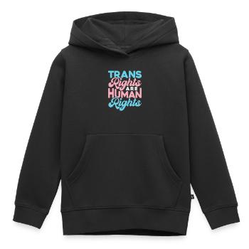 Les droits des transgenres sont des droits humains - Sweat Premium à capuche enfant bio - noir - Devant - AI Model Kid Male (0cm)
