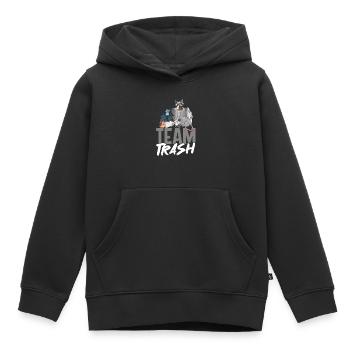 Team Trash - Kids Premium Organic Hoodie - black - Front - AI Model Kid Male (0cm)