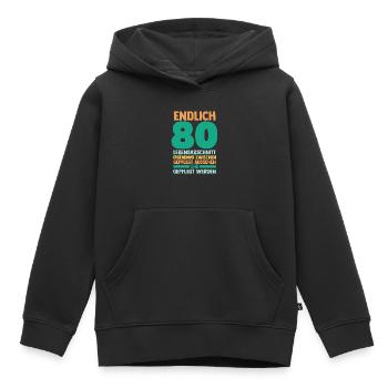 Achtzig Achtzigster 80 Jahre Geburtstag - Kinder Premium Organic Hoodie - Schwarz - Vorne - AI Model Kid Male (0cm)