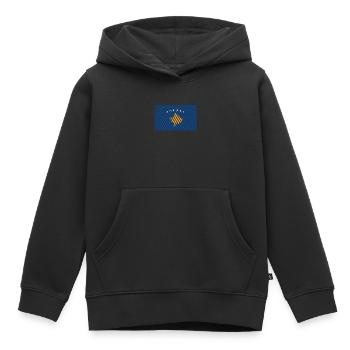 Drapeau du Kosovo - Sweat Premium à capuche enfant bio - noir - Devant - AI Model Kid Male (0cm)