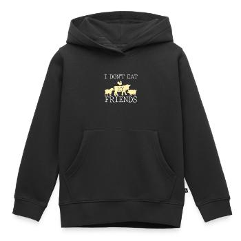 Vegetarisch - Ich esse nicht meine Freunde - Kinder Premium Organic Hoodie - Schwarz - Vorne - AI Model Kid Male (0cm)