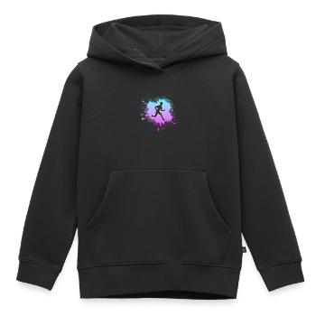 Faire du jogging - Sweat Premium à capuche enfant bio - noir - Devant - AI Model Kid Male (0cm)