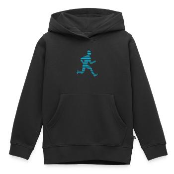 Faire du jogging - Sweat Premium à capuche enfant bio - noir - Devant - AI Model Kid Male (0cm)