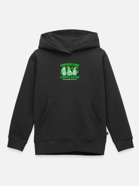 Gnome One Fights Alone - Kinder Premium Organic Hoodie - Schwarz