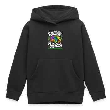 Not All Wounds Are Visible - Kinder Premium Organic Hoodie - Schwarz - Vorne - AI Model Kid Male (0cm)