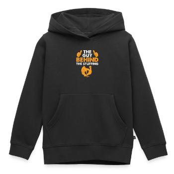 Lustige Thanksgiving-Schwangerschaftsankündigung - Kinder Premium Organic Hoodie - Schwarz - Vorne - AI Model Kid Male (0cm)
