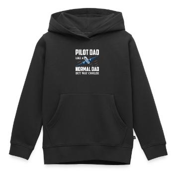 Papa pilote comme un père normal mais une compagnie aérienne beaucoup plus cool - Sweat Premium à capuche enfant bio - noir - Devant - AI Model Kid Male (0cm)