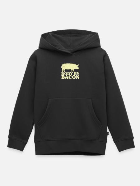 Body By Bacon - Kinder Premium Organic Hoodie - Schwarz