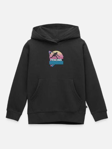Fechten Fechter Retro - Kinder Premium Organic Hoodie - Schwarz
