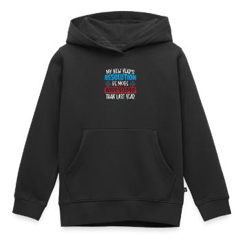 Ma résolution du Nouvel An Réveillon du Nouvel An - Sweat Premium à capuche enfant bio - noir - Devant - AI Model Kid Male (0cm)
